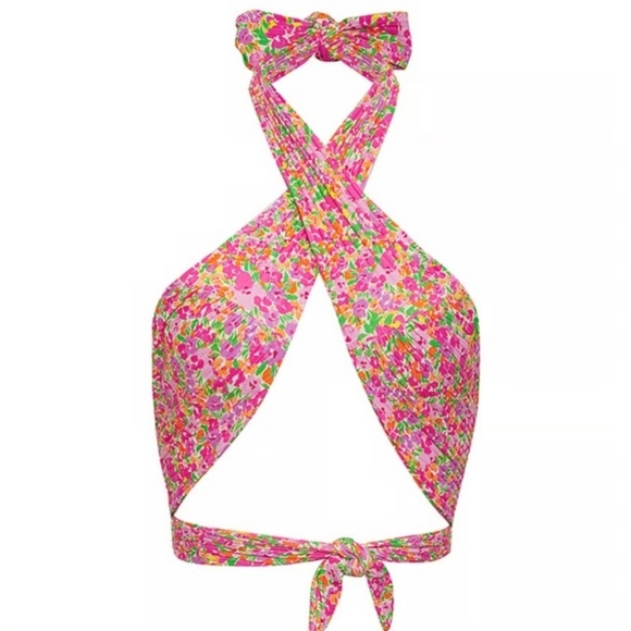 New!For Love and Lemons Dixie Wrapped Swim Bikini Top - Picture 4 of 12